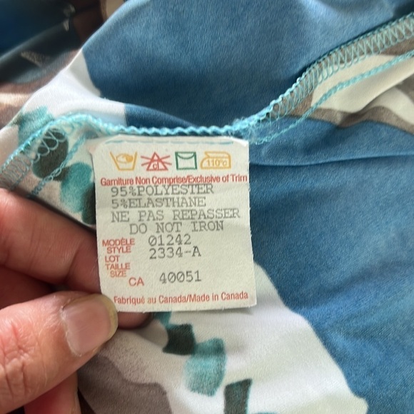 Vintage🧚‍♀️ Frank Lyman Design Blue Abstract Print Summer Dress Size 4 - Picture 10 of 12